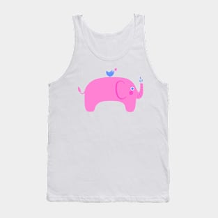 Pink Elephant & Bird Friend Tank Top